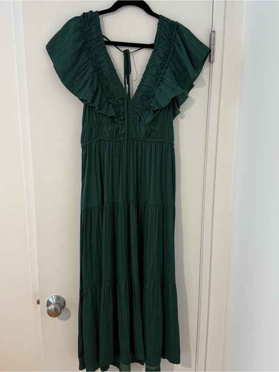 Anthropologie Dresses & Skirts - Anthropologie Ruffled Tiered Midi Dress in Dark Olive, Size Medium